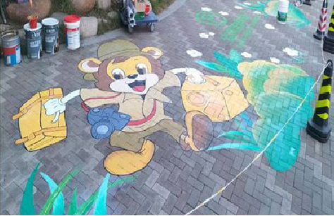 巴东夏季画地面彩绘会遇到的问题