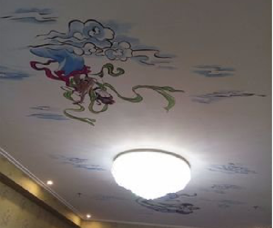 巴东如何快速绘制天花板上的手绘墙？