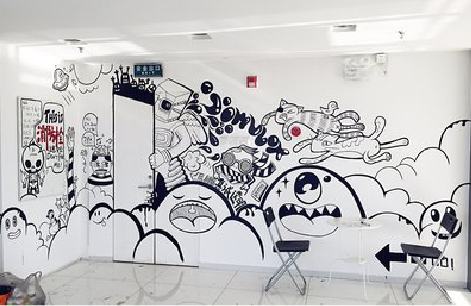 巴东手绘墙并非传统涂鸦。